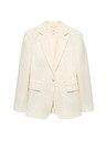 Marks & Spencer Egysoros, enyhén szűkített szabású blazer Marks & Spencer krémszínű