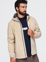Ombre Clothing Férfi SOFTSHELL dzseki fleece béléssel és kapucnival – homokszínű V4 OM-JANP-0292 Ombre Clothing