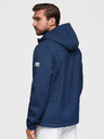 Ombre Clothing Férfi SOFTSHELL dzseki fleece béléssel és kapucnival – sötétkék V5 OM-JANP-0292 Ombre Clothing