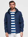Ombre Clothing Férfi SOFTSHELL dzseki fleece béléssel és kapucnival – sötétkék V5 OM-JANP-0292 Ombre Clothing