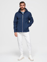 Ombre Clothing Férfi SOFTSHELL dzseki fleece béléssel és kapucnival – sötétkék V5 OM-JANP-0292 Ombre Clothing