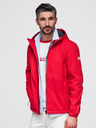 Ombre Clothing Férfi SOFTSHELL dzseki fleece béléssel és kapucnival – piros V6 OM-JANP-0292 Ombre Clothing