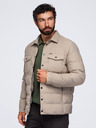Ombre Clothing Férfi steppelt ing dzseki klasszikus gallérral – fekete V1 OM-JALP-0256 Ombre Clothing