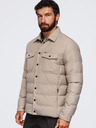 Ombre Clothing Férfi steppelt ing dzseki klasszikus gallérral – fekete V1 OM-JALP-0256 Ombre Clothing