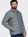Ombre Clothing Steppelt férfi ing dzseki zsebekkel – szürke melír V2 OM-JALP-0256 Ombre Clothing