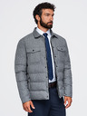Ombre Clothing Steppelt férfi ing dzseki zsebekkel – szürke melír V2 OM-JALP-0256 Ombre Clothing