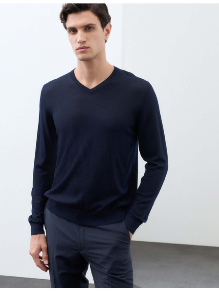 Marks & Spencer V-nyakú pulóver tiszta rendkívül finom merino gyapjúból, Marks & Spencer fekete