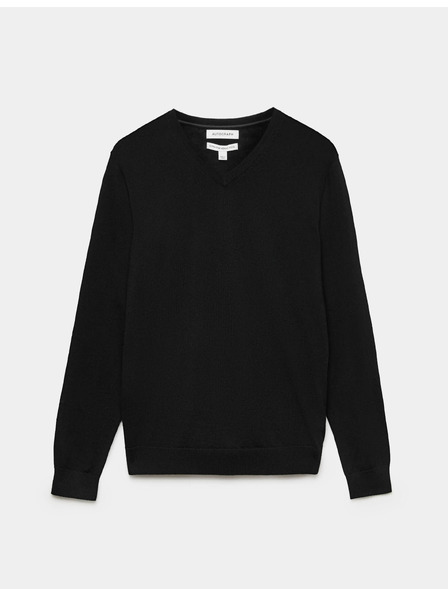Marks & Spencer V-nyakú pulóver tiszta rendkívül finom merino gyapjúból, Marks & Spencer fekete