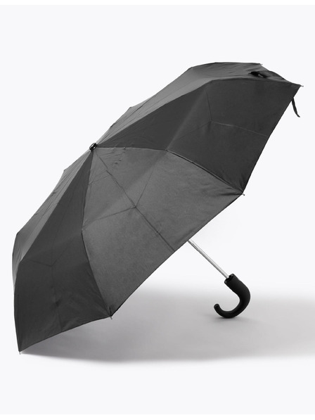 Marks & Spencer Újrahasznosított poliészter esernyő ívelt fogantyúval és Windtech™ technológiával Marks & Spencer black