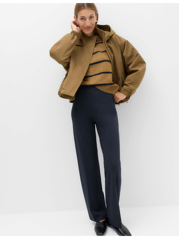Marks & Spencer Jersey egyenes szárú stretch nadrág Marks & Spencer tengerészkék