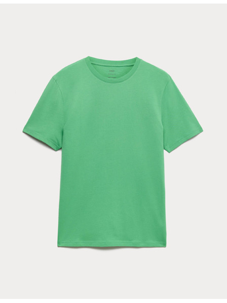 Marks & Spencer Nyakú póló 100% pamutból Marks & Spencer zöld