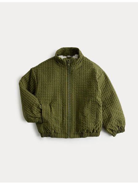 Marks & Spencer Kockás bomber dzseki műszőrme béléssel (2–8 év) Marks & Spencer zöld
