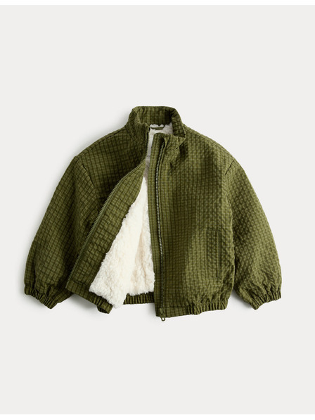 Marks & Spencer Kockás bomber dzseki műszőrme béléssel (2–8 év) Marks & Spencer zöld