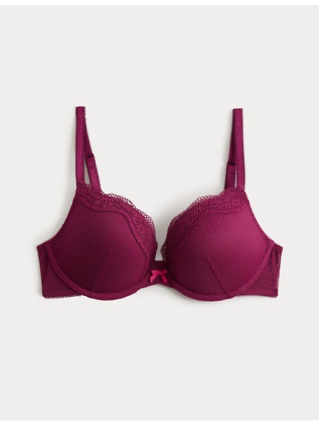 Marks & Spencer Jasmine csipkés push-up dekoltázs melltartó drótokkal, (A–E méret) Marks & Spencer rózsaszín