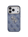 Guess Guess PU Leather 4G Metal Logo Gold Frame Hátlap iPhone 18 Pro-hoz Blue
