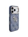 Guess Guess PU Leather 4G Metal Logo Gold Frame Hátlap iPhone 18 Pro-hoz Blue