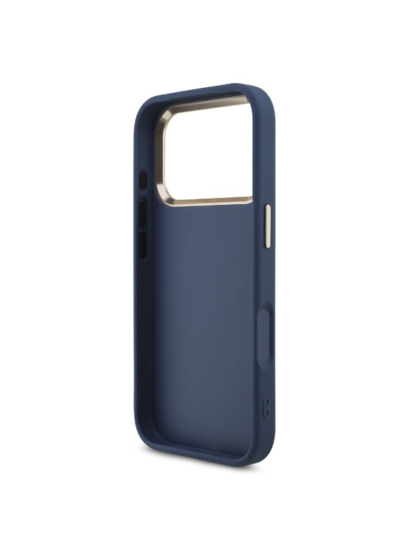 Guess Guess PU Leather 4G Metal Logo Gold Frame Hátlap iPhone 18 Pro-hoz Blue