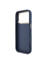 Guess Guess PU Leather 4G Metal Logo Gold Frame Hátlap iPhone 18 Pro-hoz Blue
