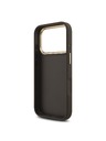 Guess Guess PU Leather 4G Metal Logo Gold Frame Hátlap iPhone 18 Pro-hoz Brown