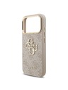 Guess Guess PU Leather 4G Metal Logo Gold Frame Hátlap iPhone 18 Pro-hoz Pink
