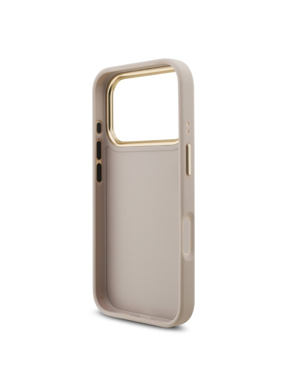 Guess Guess PU Leather 4G Metal Logo Gold Frame Hátlap iPhone 18 Pro-hoz Pink