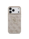 Guess Guess PU Leather 4G Metal Logo Gold Frame Hátlap iPhone 18 Pro Max Pink