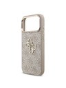 Guess Guess PU Leather 4G Metal Logo Gold Frame Hátlap iPhone 18 Pro Max Pink