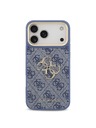 Guess Guess PU Leather 4G Metal Logo Gold Frame Hátlap iPhone 18 Pro Max Blue