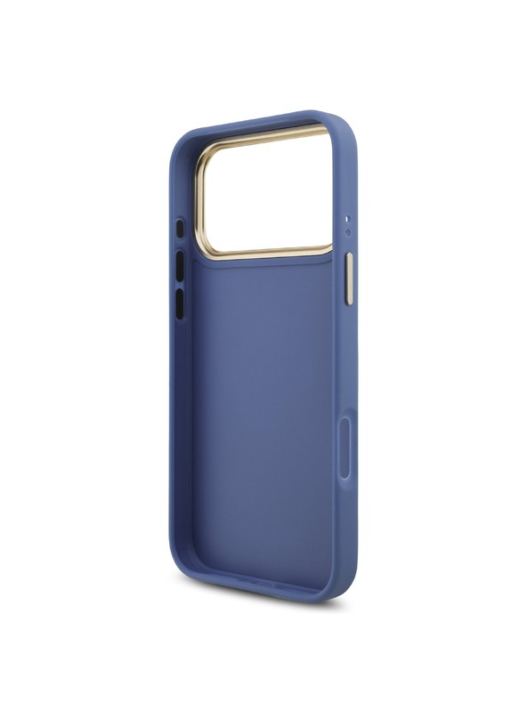 Guess Guess PU Leather 4G Metal Logo Gold Frame Hátlap iPhone 18 Pro Max Blue
