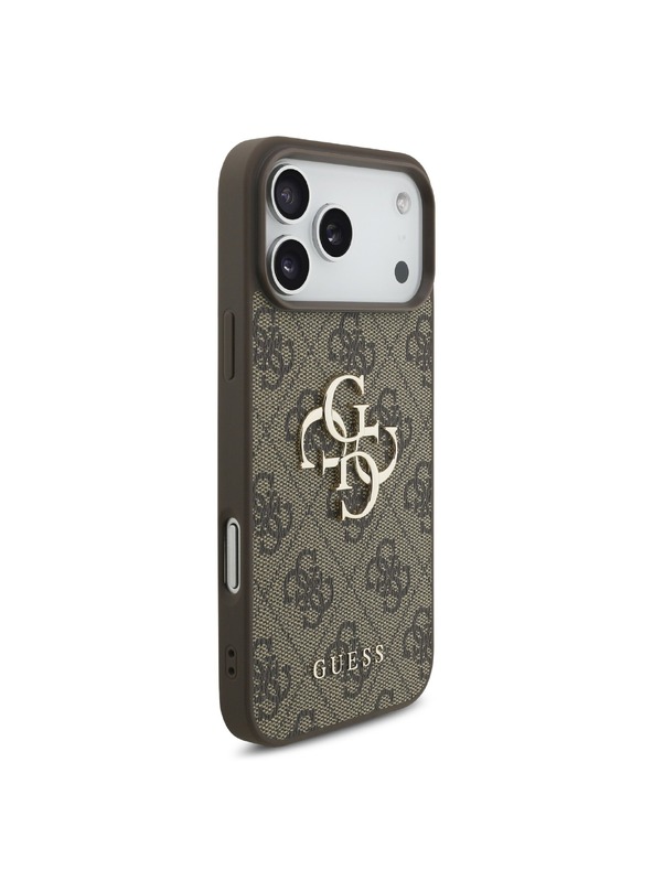 Guess Guess PU 4G Metal Logo Hátlap iPhone 18 Pro Max Brown