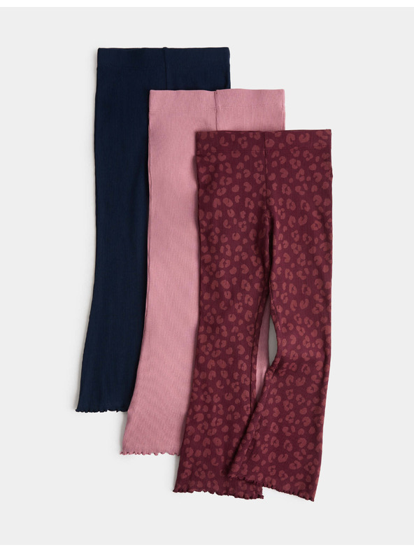 Marks & Spencer Állatos mintás terpesztett leggings (2–10 év), 3 db egy csomagban Marks & Spencer többszínű