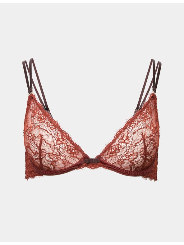 Marks & Spencer Csipkés dekoltázs melltartó Ida merevítővel, S–E méret Marks & Spencer piros