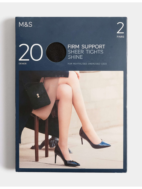 Marks & Spencer Finom harisnyanadrág erős támasztással 20 DEN, 2 pár Marks & Spencer fekete