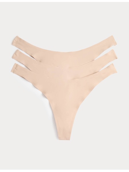 Marks & Spencer 3 db csomag láthatatlan Body Invisibles™ tanga hátul nagyobb mint elöl, VPL nélkül Marks & Spencer bézs