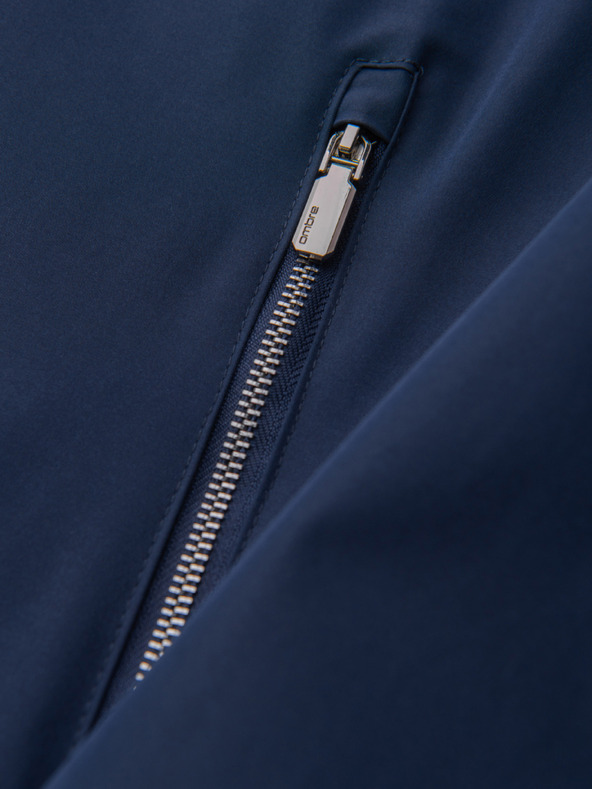 Ombre Clothing Férfi könnyű átmeneti cipzáras kabát klasszikus gallérral – sötétkék V1 OM-JANP-0224 Ombre Clothing