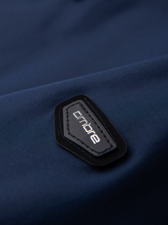 Ombre Clothing Férfi könnyű átmeneti cipzáras kabát klasszikus gallérral – sötétkék V1 OM-JANP-0224 Ombre Clothing