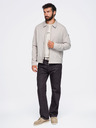 Ombre Clothing Férfi könnyű átmeneti cipzáras kabát klasszikus gallérral – szürke-bézs V2 OM-JANP-0224 Ombre Clothing