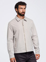 Ombre Clothing Férfi könnyű átmeneti cipzáras kabát klasszikus gallérral – szürke-bézs V2 OM-JANP-0224 Ombre Clothing