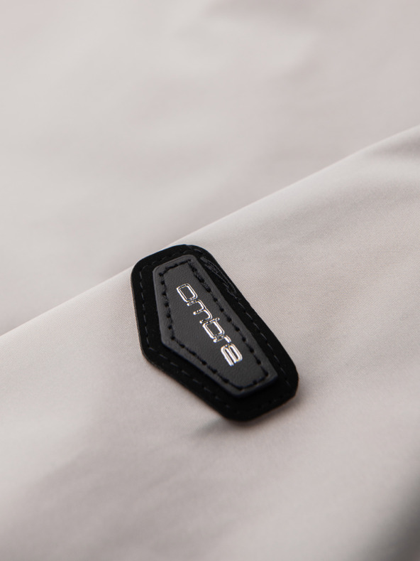 Ombre Clothing Férfi könnyű átmeneti cipzáras kabát klasszikus gallérral – szürke-bézs V2 OM-JANP-0224 Ombre Clothing