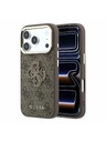 Guess Guess PU 4G Resin Metal Logo Hátlap iPhone 18 Pro-hoz Brown