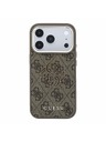 Guess Guess PU 4G Resin Metal Logo Hátlap iPhone 18 Pro-hoz Brown