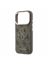 Guess Guess PU 4G Resin Metal Logo Hátlap iPhone 18 Pro-hoz Brown