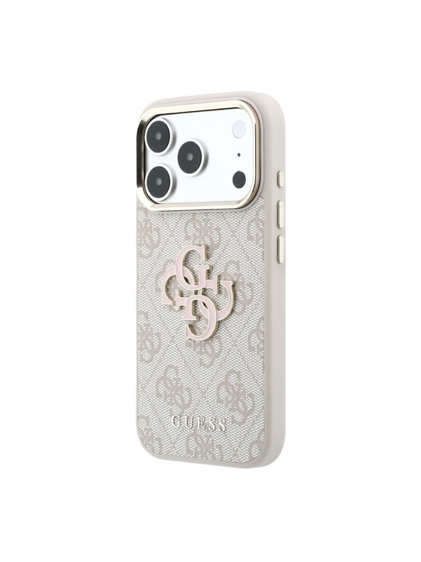 Guess Guess PU 4G Resin Metal Logo Hátlap iPhone 18 Pro-hoz Pink
