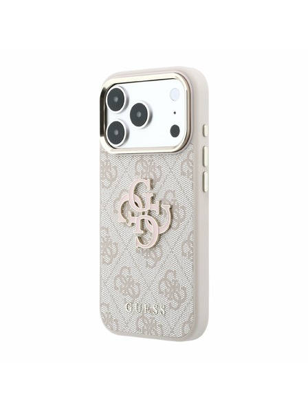 Guess Guess PU 4G Resin Metal Logo Hátlap iPhone 18 Pro-hoz Pink