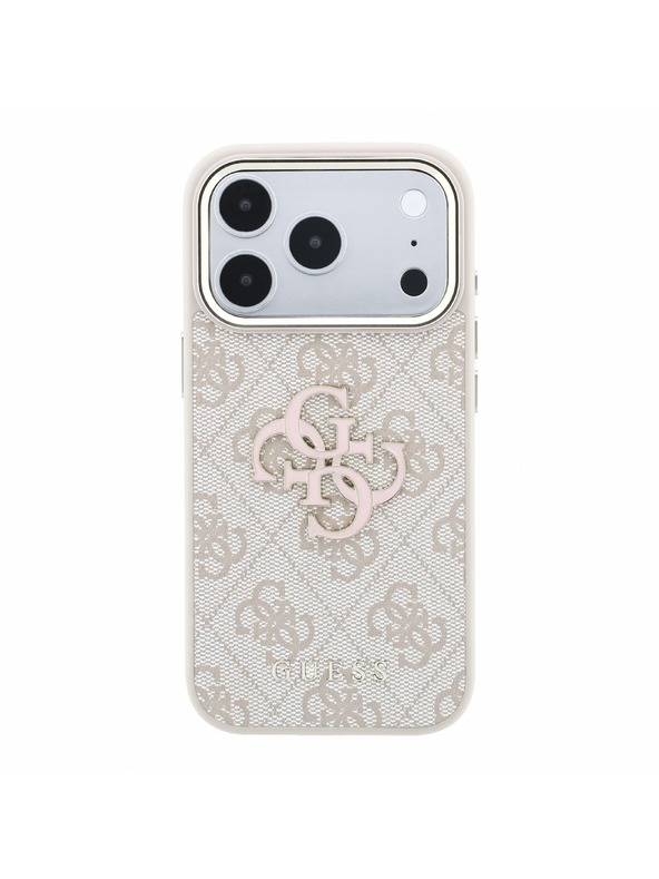 Guess Guess PU 4G Resin Metal Logo Hátlap iPhone 18 Pro-hoz Pink