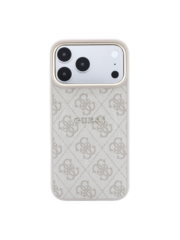 Guess Guess PU Leather 4G Gold Frame Embossed MagSafe Hátlap iPhone 18 Pro-hoz Pink