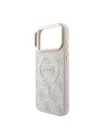 Guess Guess PU Leather 4G Gold Frame Embossed MagSafe Hátlap iPhone 18 Pro-hoz Pink