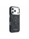 Guess Guess PU 4G Resin Metal Logo Hátlap iPhone 18 Pro-hoz Black