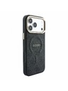 Guess Guess PU Leather 4G Gold Frame Embossed MagSafe Hátlap iPhone 18 Pro-hoz Black