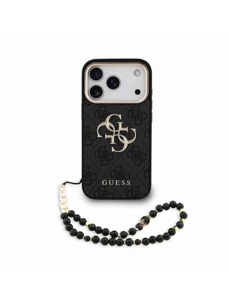 Guess Guess PU 4G Metal Logo Strap Hátlap iPhone 18 Pro-hoz Black